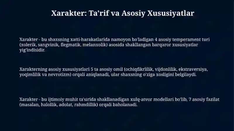 Xarakter vauning psixologik tavsifi 3