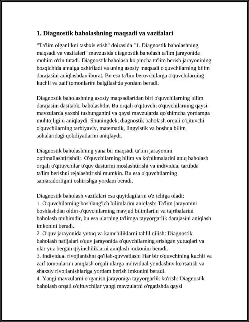 TAʼLIM OLGANLIKNI TASHXIS ETISH 3