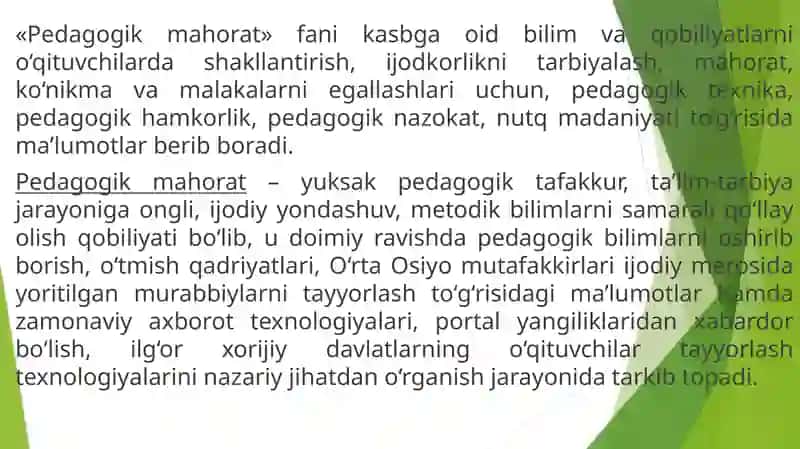 Pedagogik Mahoratning Asosiy Qismlari 3