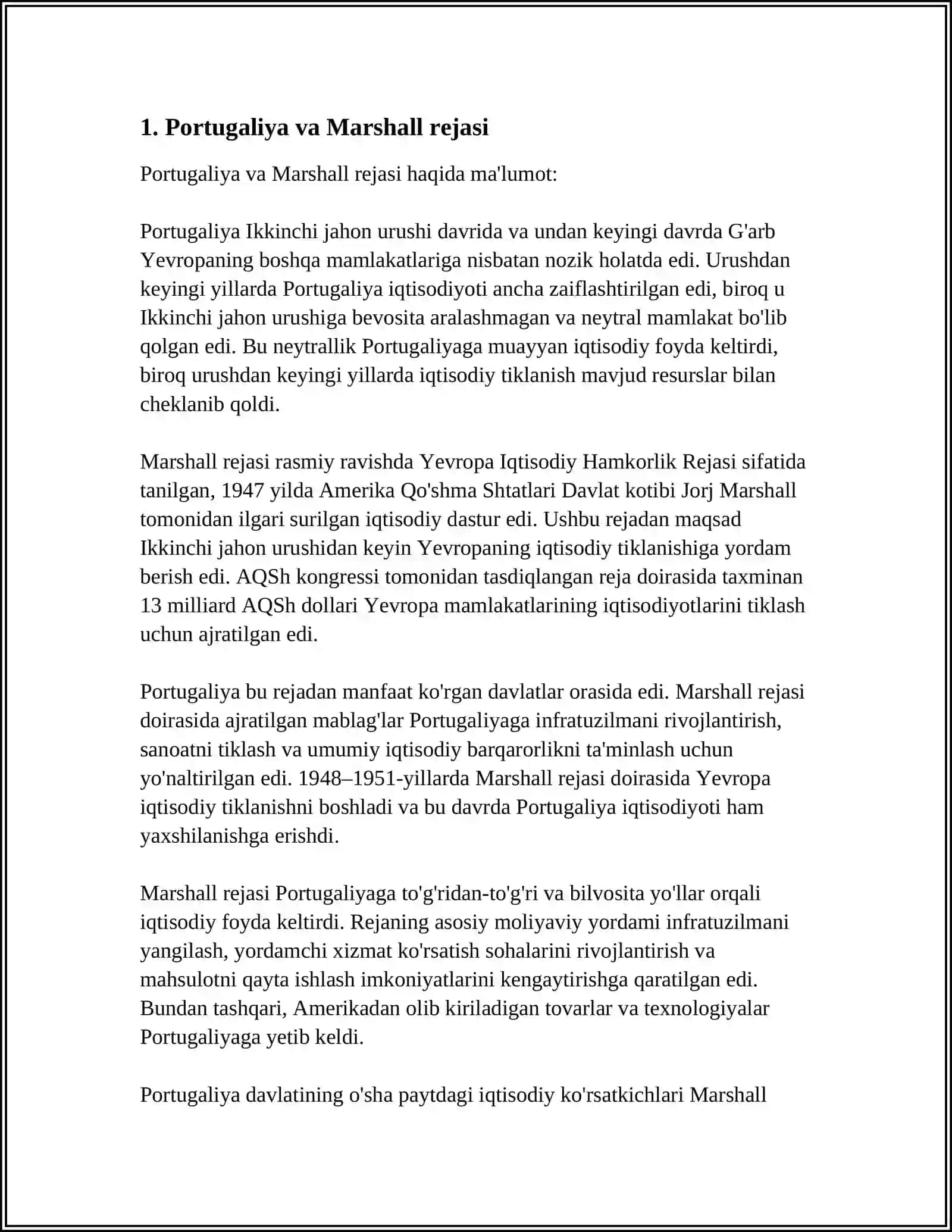 IKKINCHI JAHON URUSHIDAN KEYIN PORTUGALIYA 3