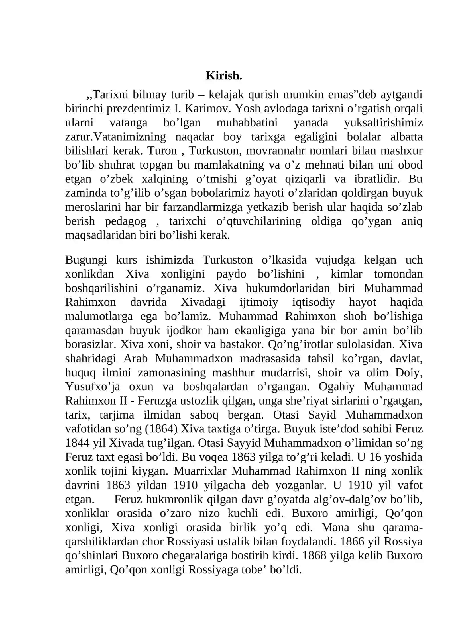 Muhammad Rahimxon II hukumronligi davrida Xiva xonligida iqtisodi jarayonlar 3