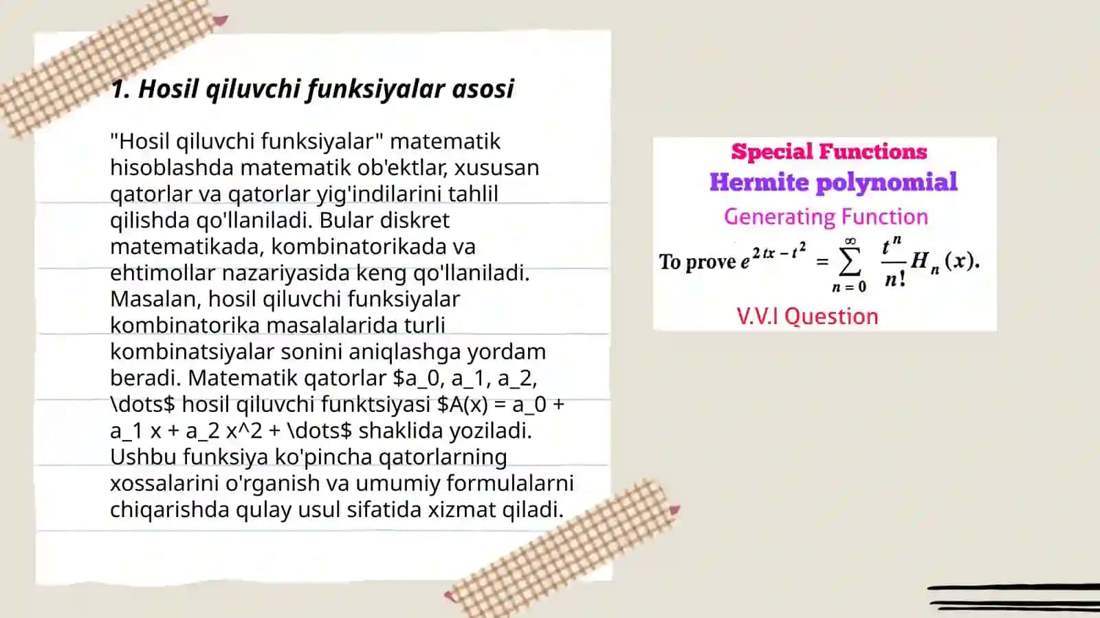 Hosil qiluvchi funksiyalar 3
