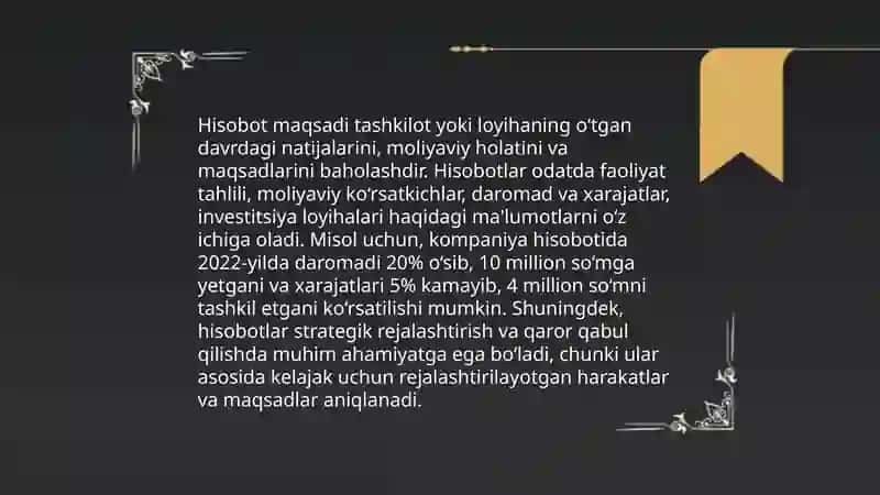 Moliyaviy Natijalar Togrisida Hisobot 3