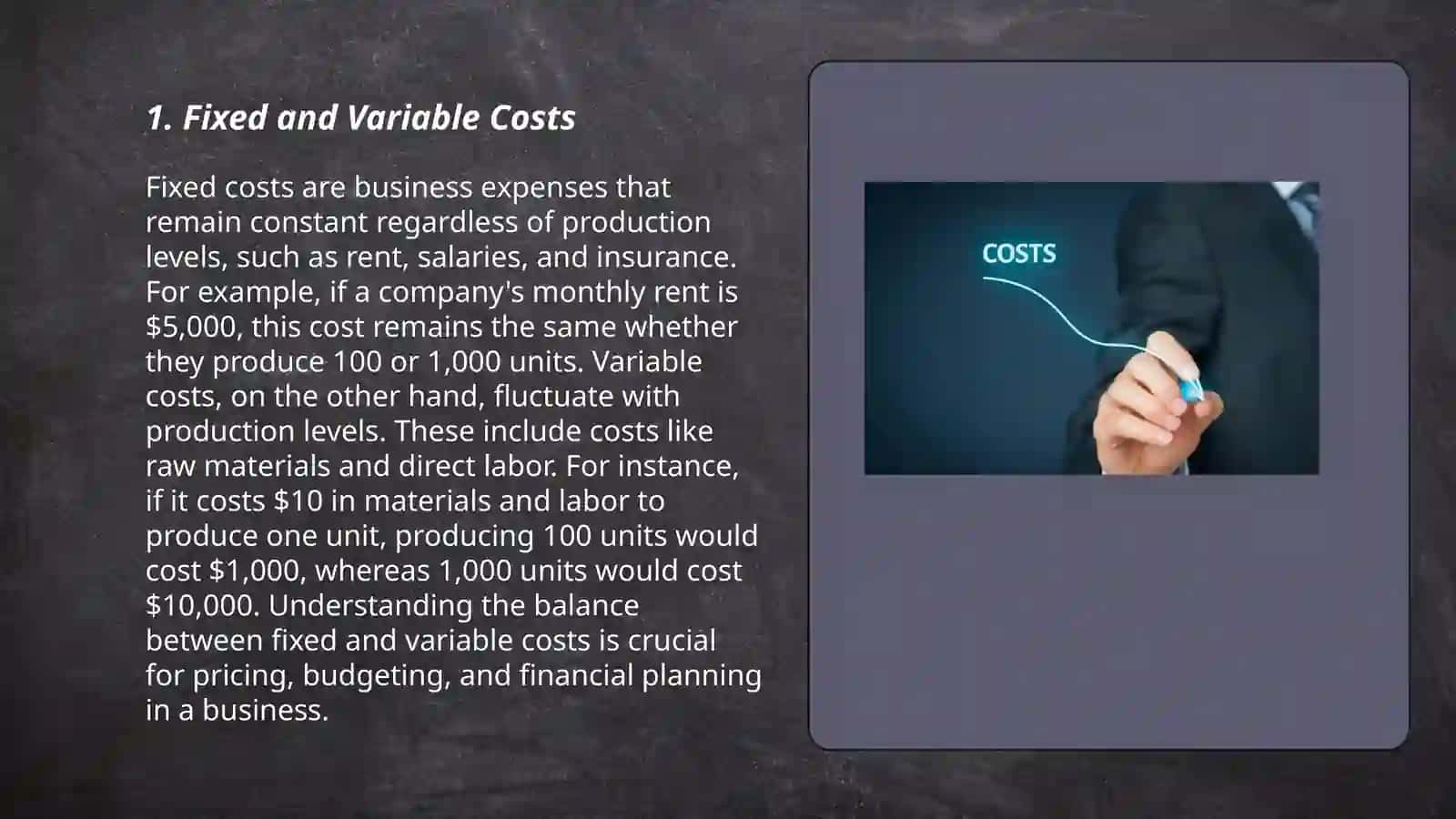 Business costs. Cutting costs 3