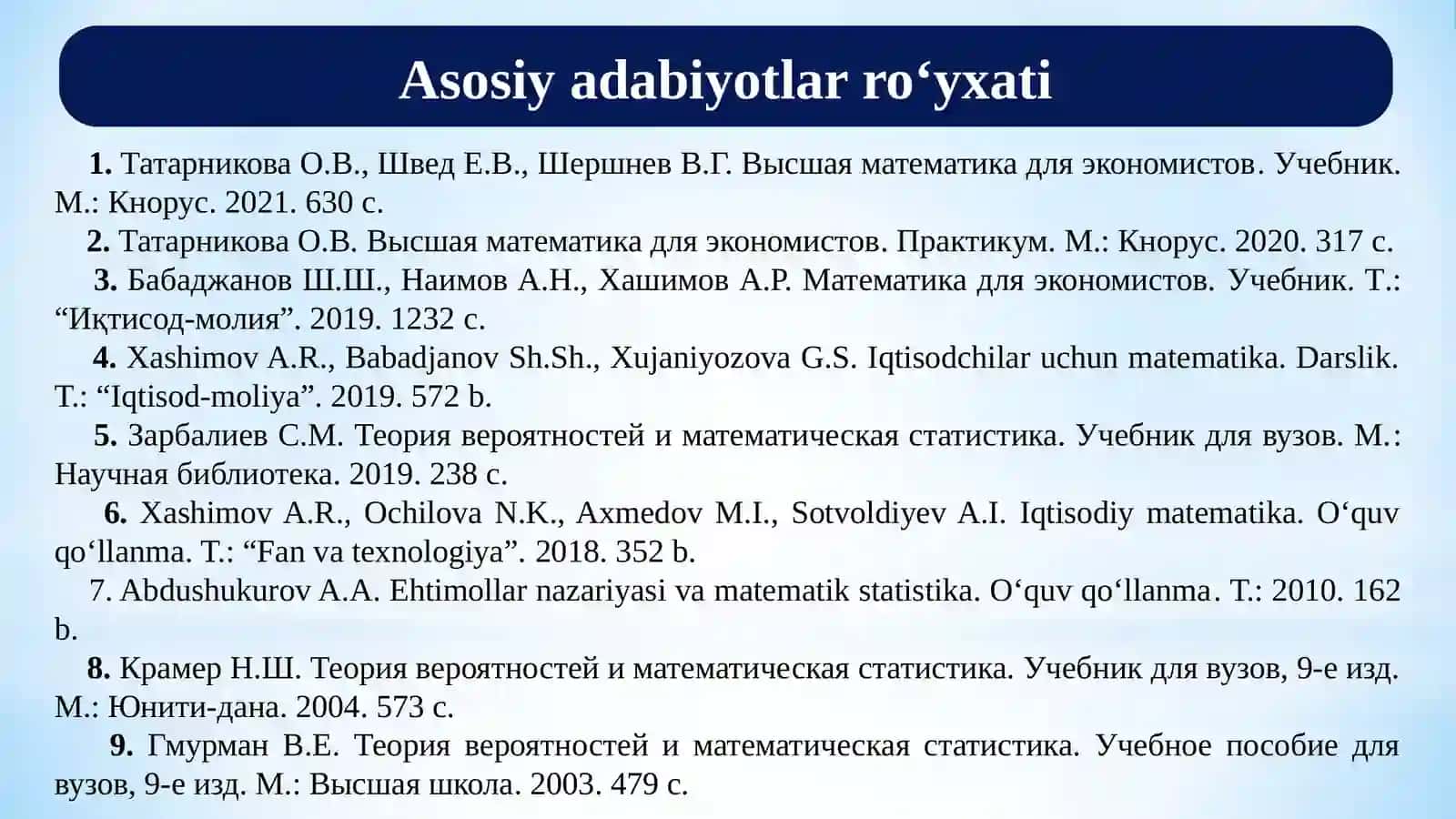 TASODIFIY MIQDORLAR VA ULARNING TAQSIMOT QONUNLARI 3