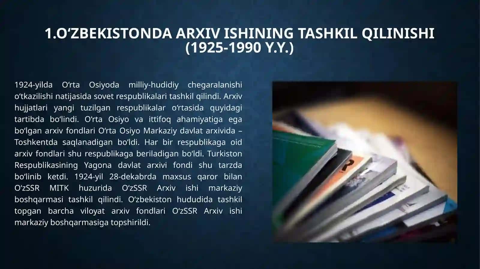 Arxiv ishini boshqarish tarixi 3
