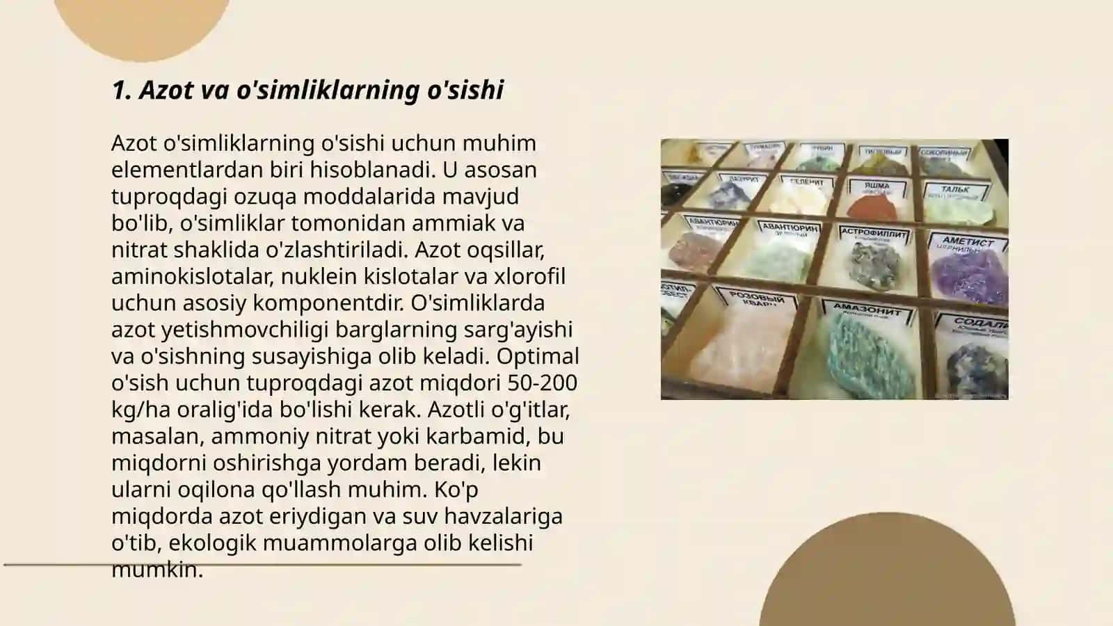 Azot va o'simliklarning o'sishi 3