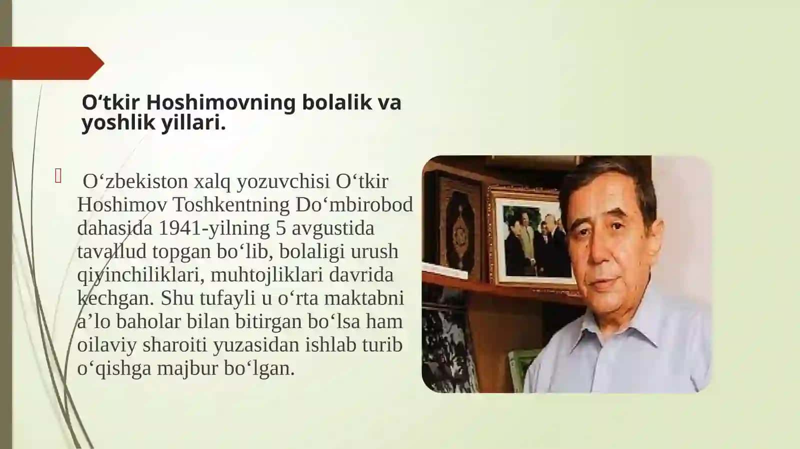 O'tkir Hoshimov hayoti va ijodi 3