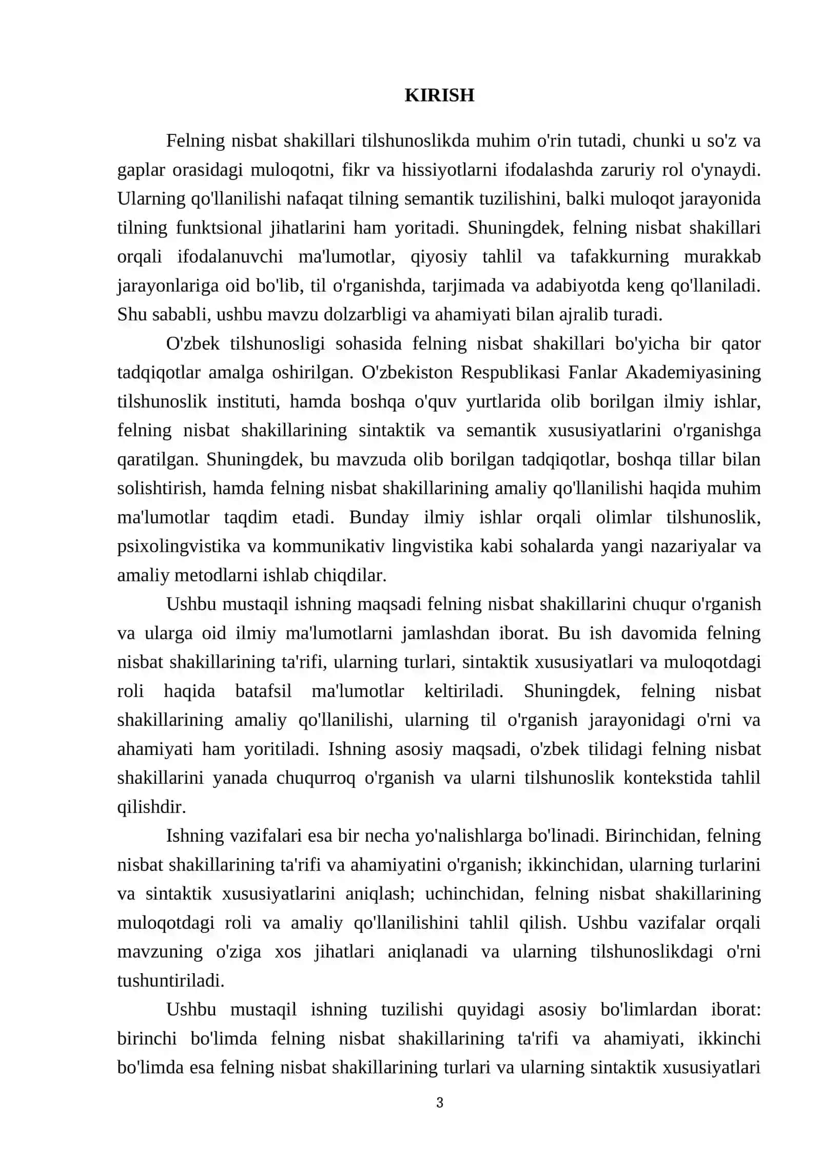 Felning nisbat shakillari 3