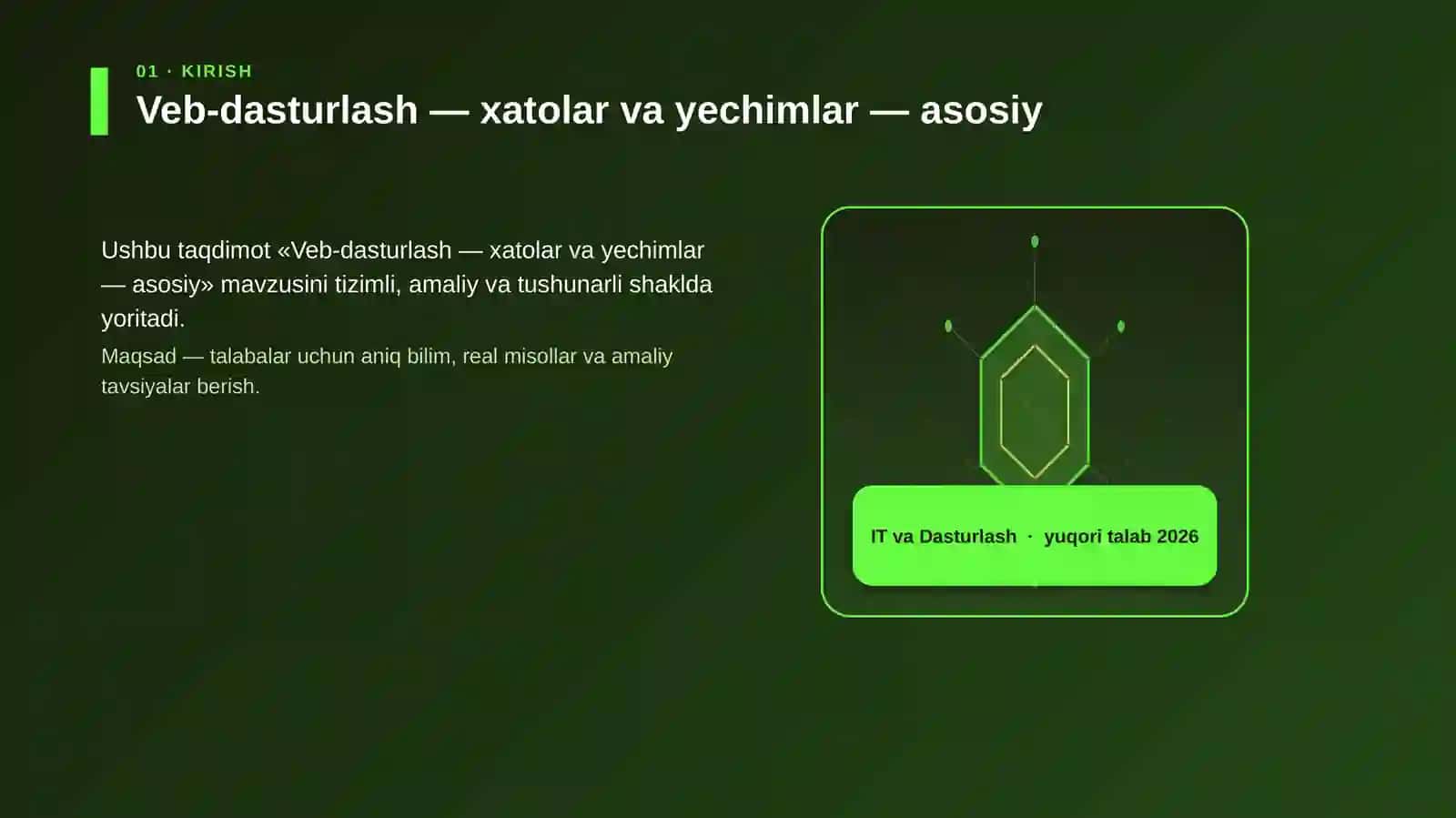 Veb-dasturlash — xatolar va yechimlar — asosiy 3