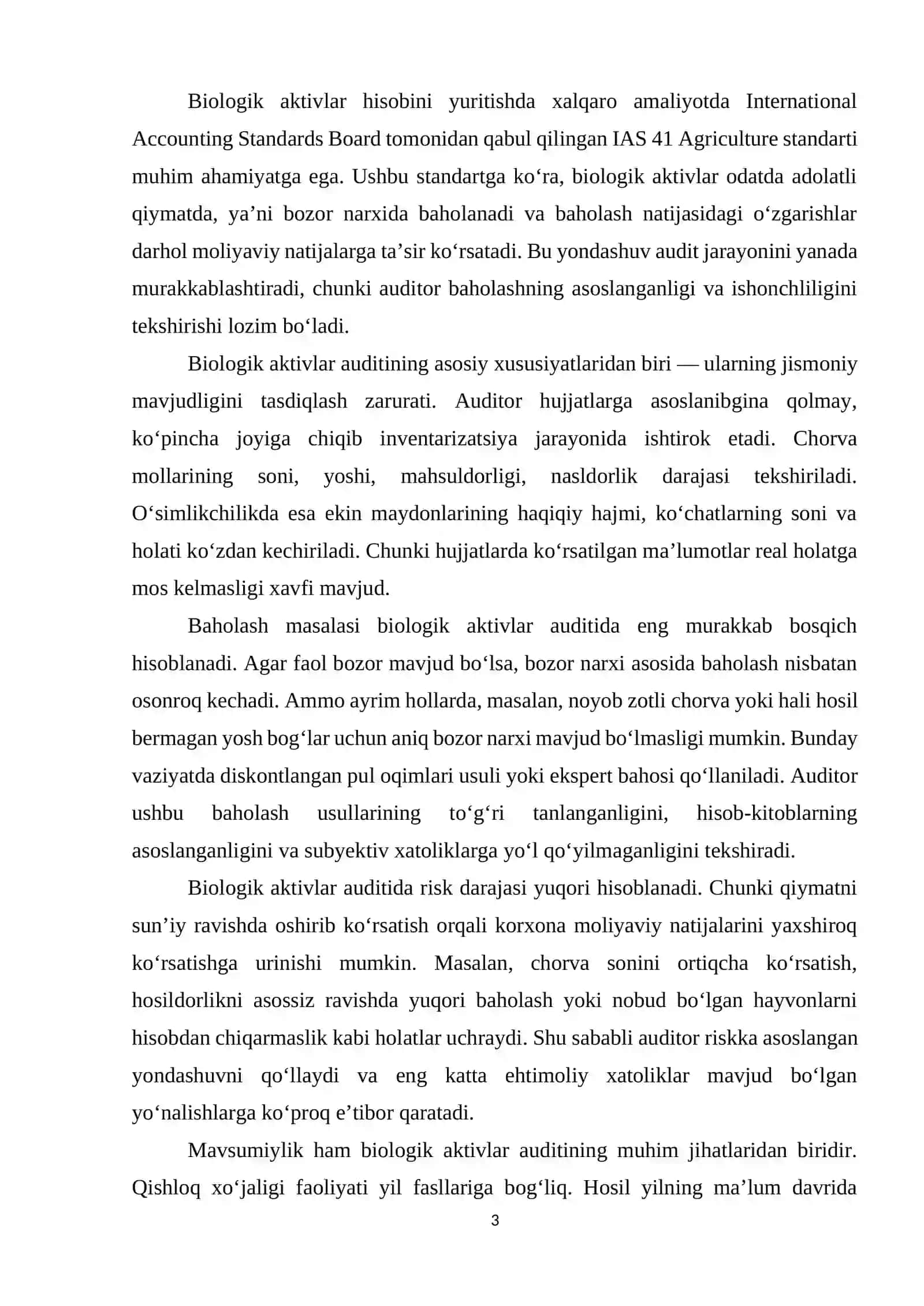 Qishloq xo'jaligi korxonalarida audit o'tkazishning xususiyatlari 3