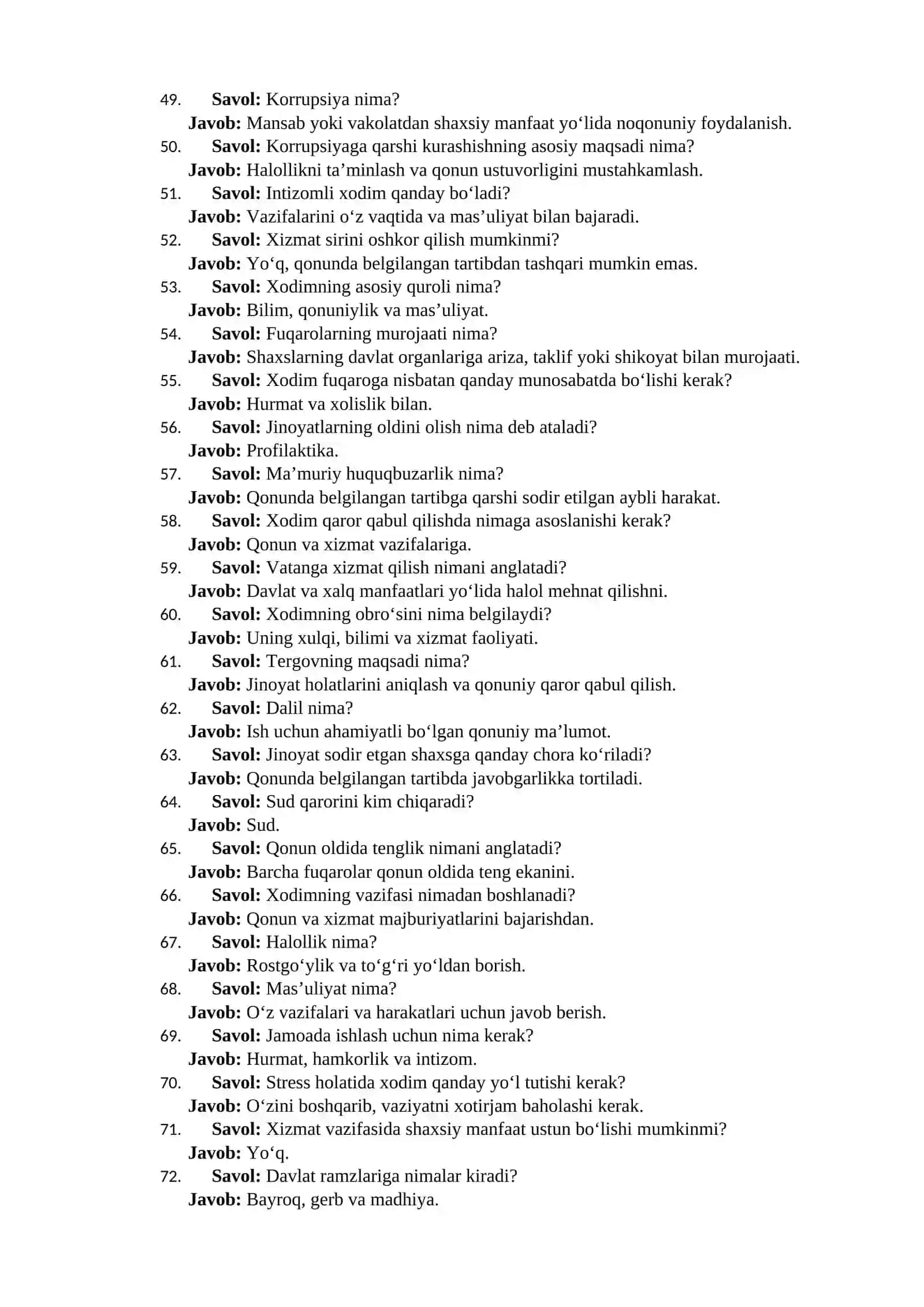 Ichki ishlar suhbat savollari 3