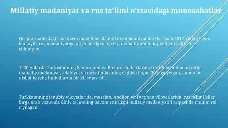 Rus Tuzem Maktablari Turkistonda 3