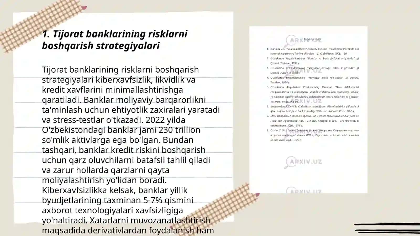 Tijorat banklarining risklarni boshqarish strategiyalari 3