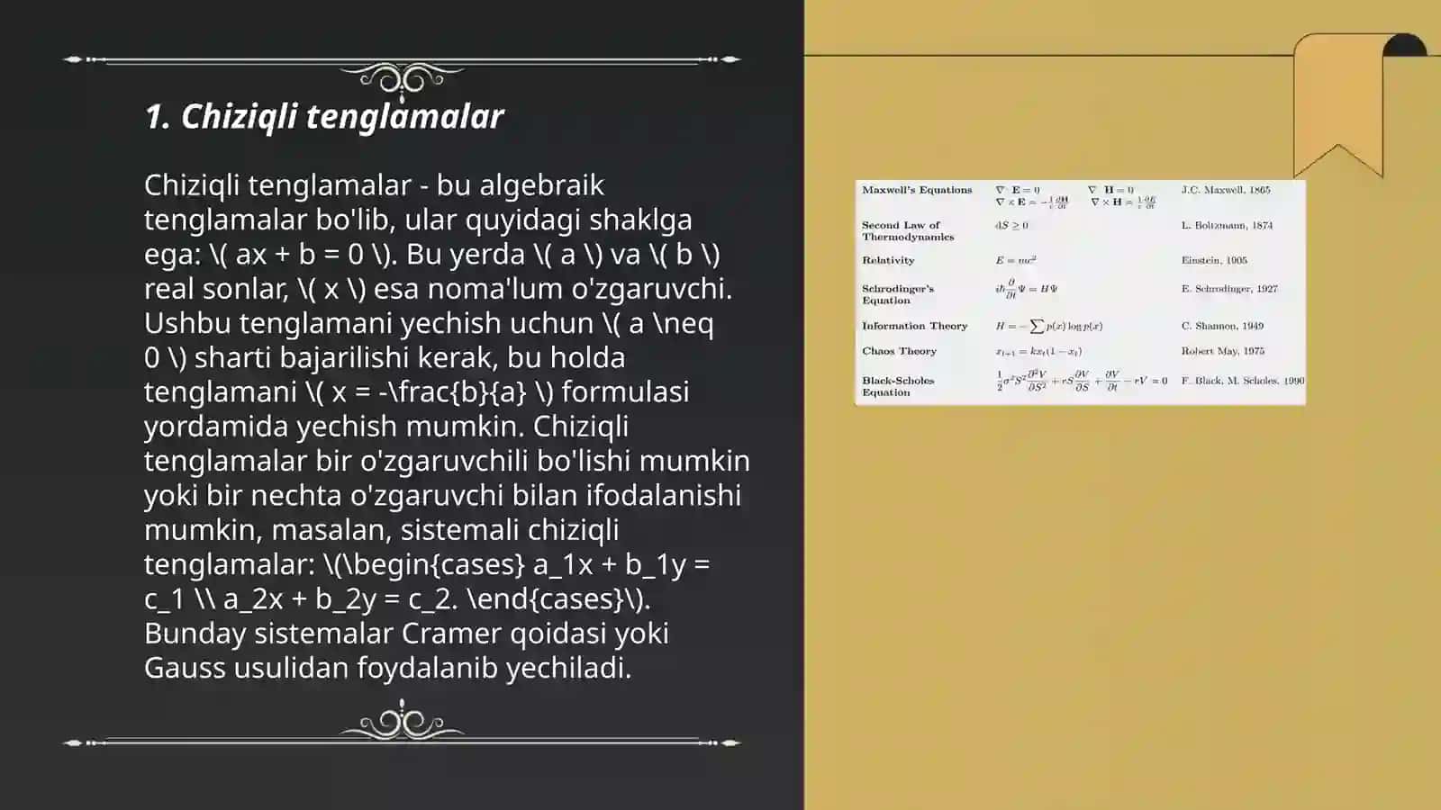Chiziqli tenglamalar 3