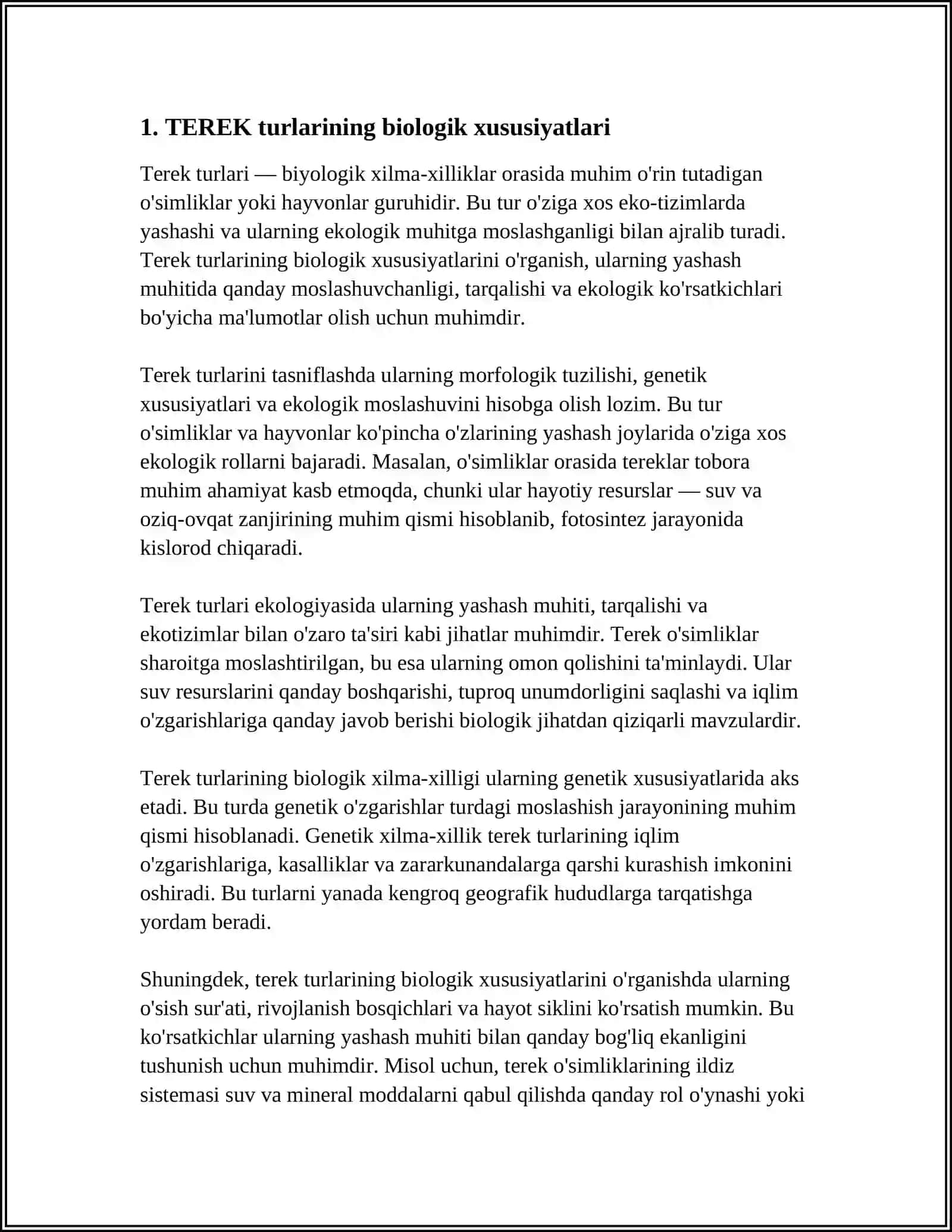 REFERAT Mavzu: TEREK 3