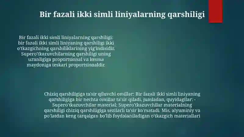 Chiziqlarning chidamliligini hisoblash 3
