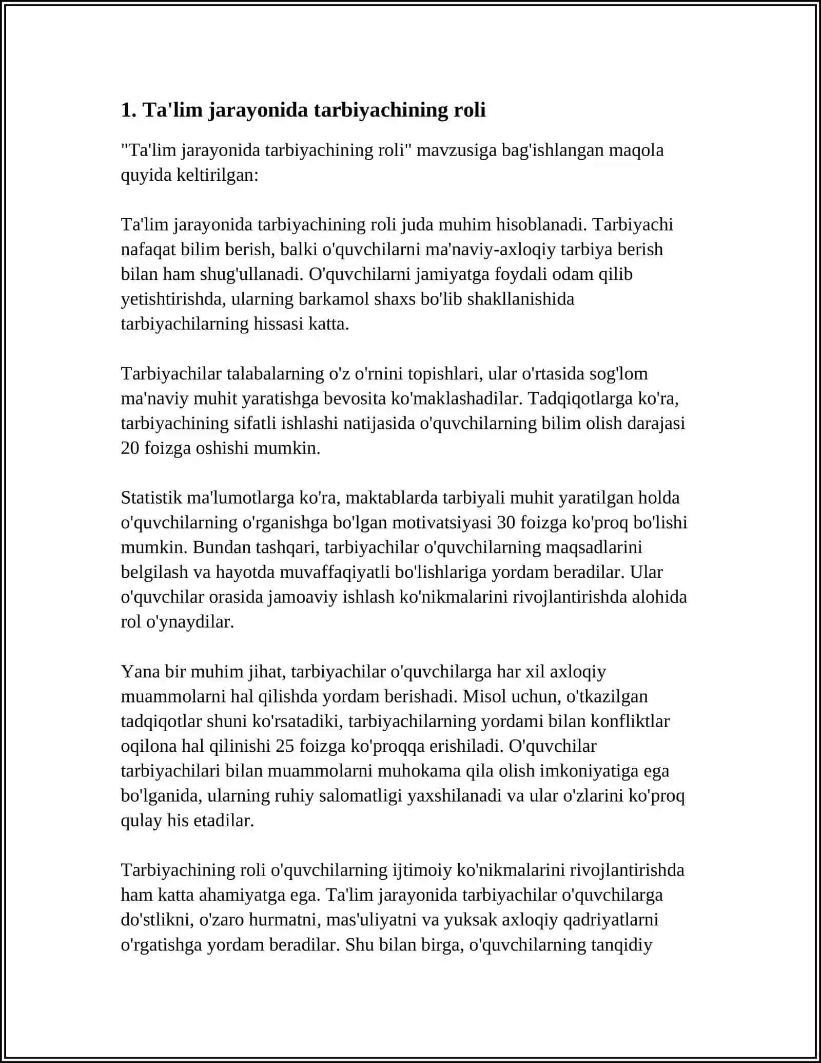 PEDAGOGIK TA'SIRDA TARBIYACHINING FAOLIYATI 3