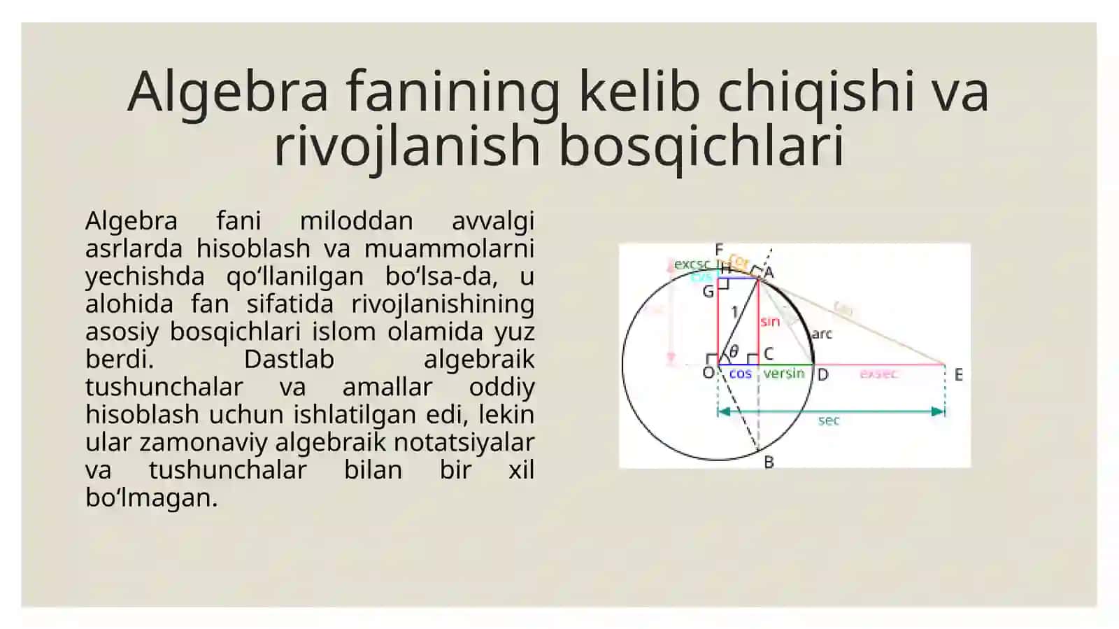 ALGEBRA ELEMENTLARI MAVZUSI 3