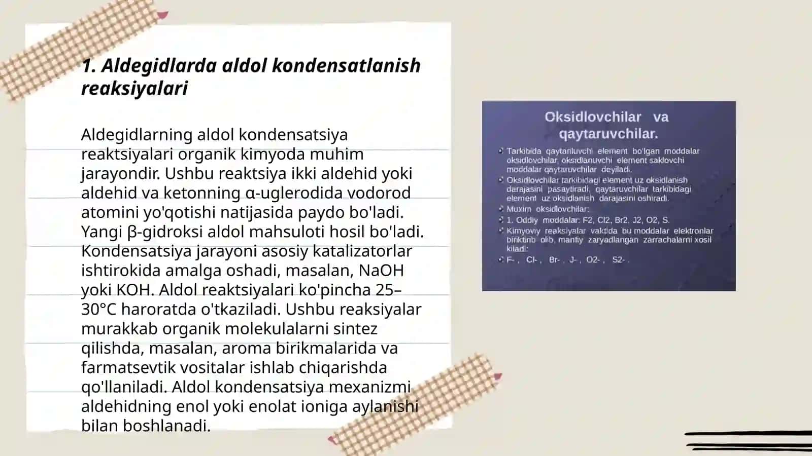 Aldol kondensatsiya reaktsiyalari 3