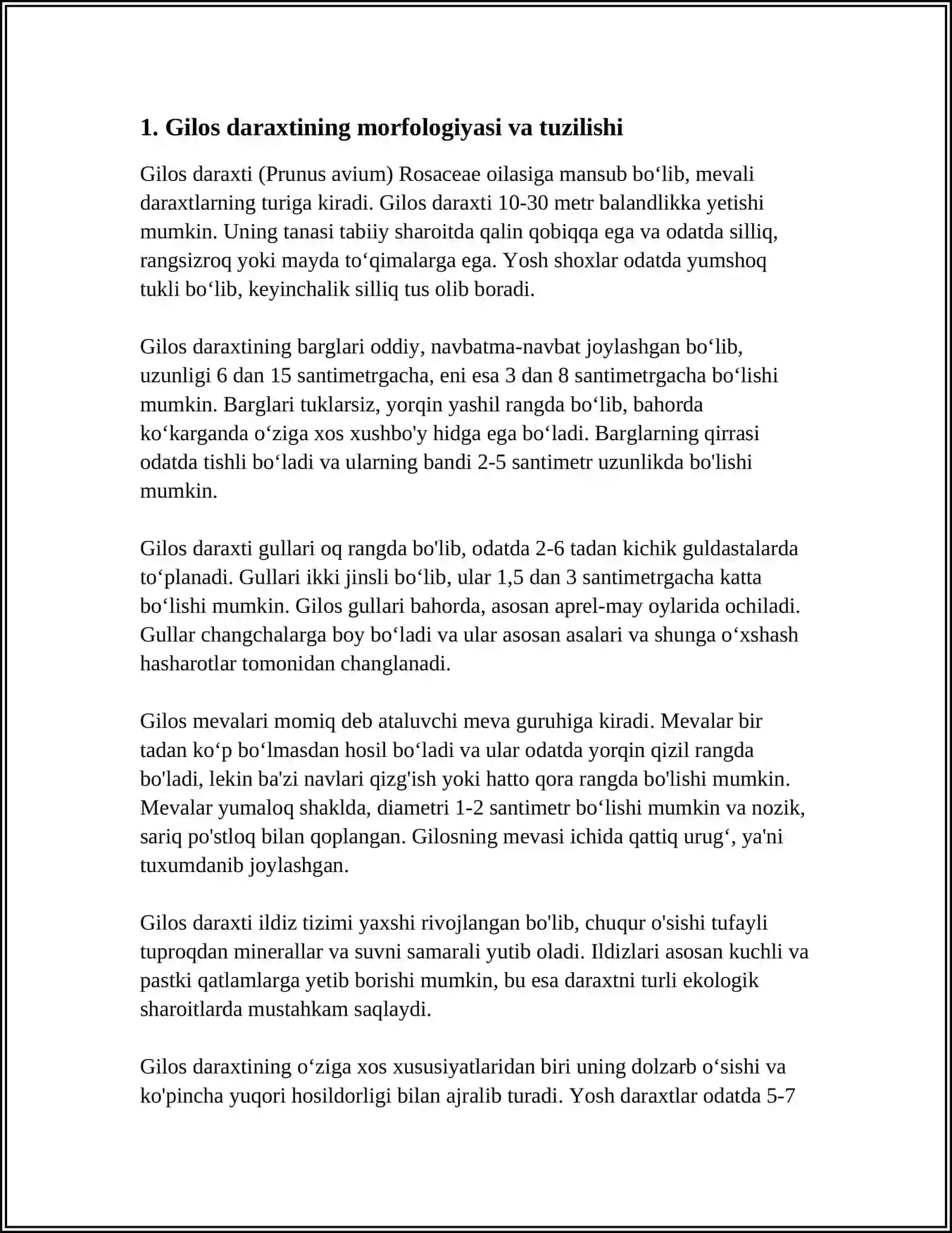 Gilos daraxti haqida 3