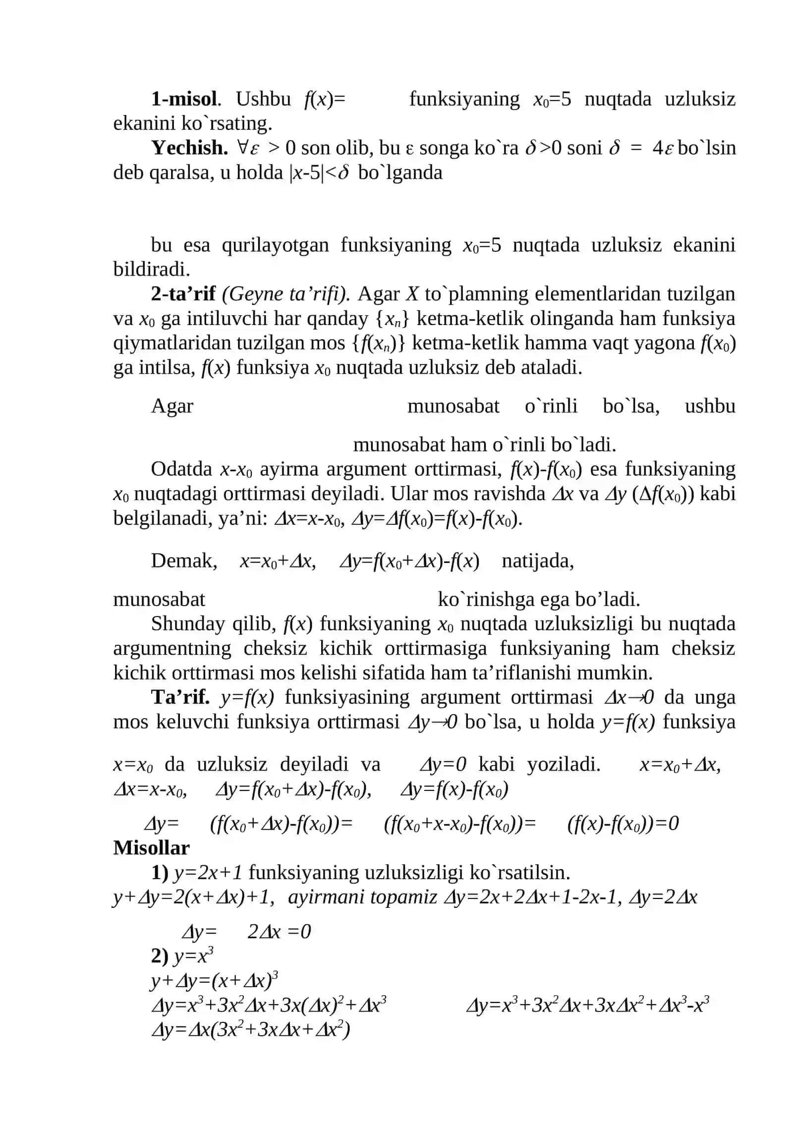 Funksiyaning uzluksizligi 3