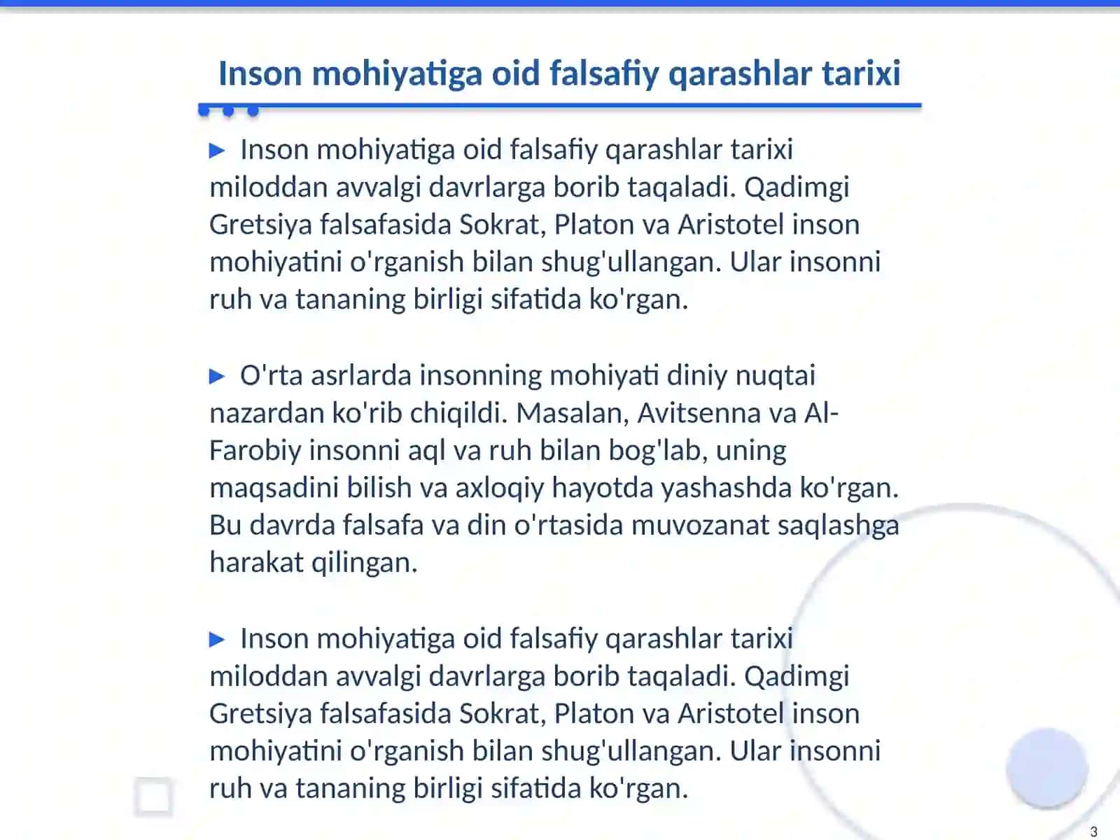 Falsafada insonning mohiyatiga oid qarashlar tasnifi 3
