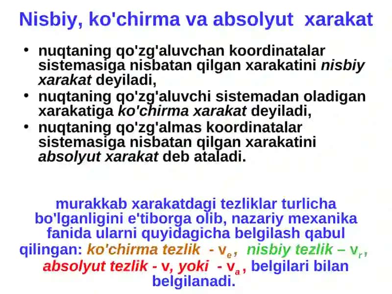 Nuqtaning murakkab harakati 3