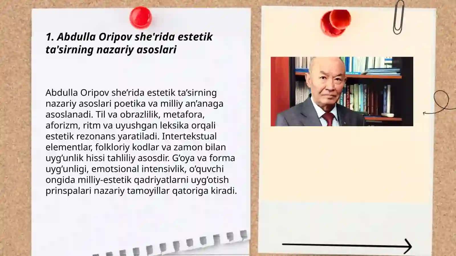 Abdulla Oripov she'rida estetik ta'sir masalasi 3