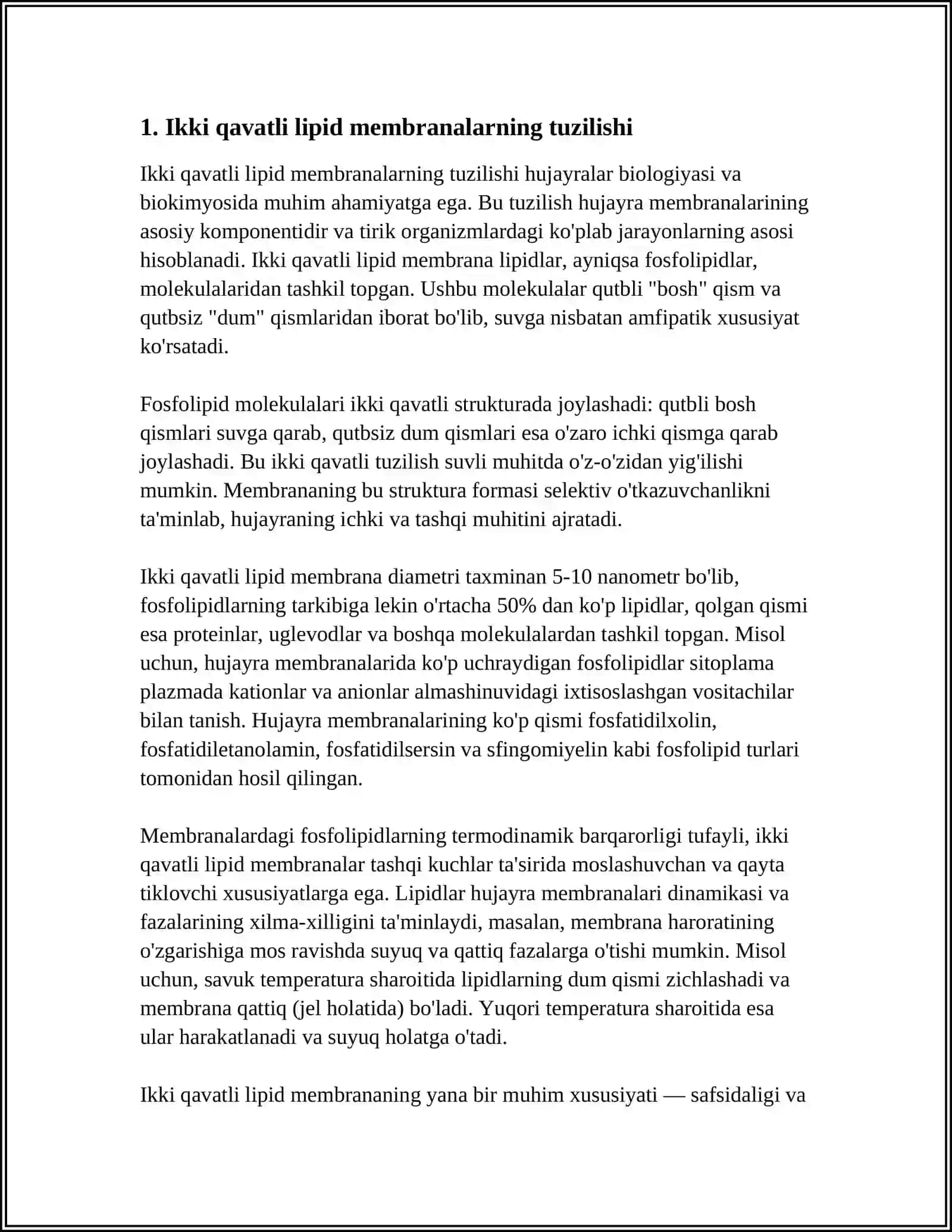 IKKI QAVATLI LIPID MEMBRANALARI 3