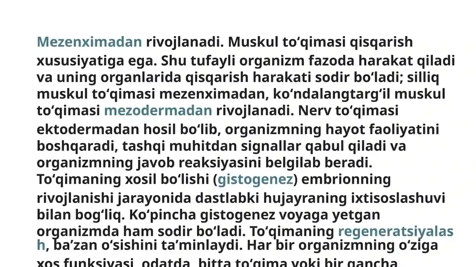 Toʻqima va uning hujayralararomoddasi 3
