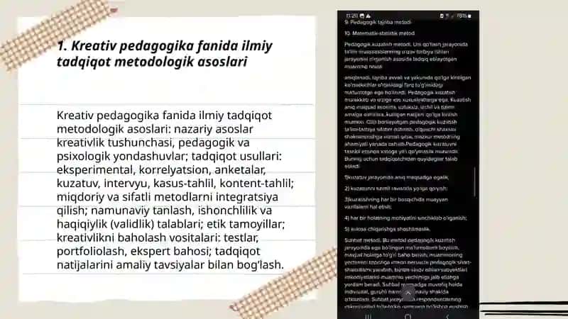 Kreativ pedagogika fanining ilmiy tadqiqot medotlari 3