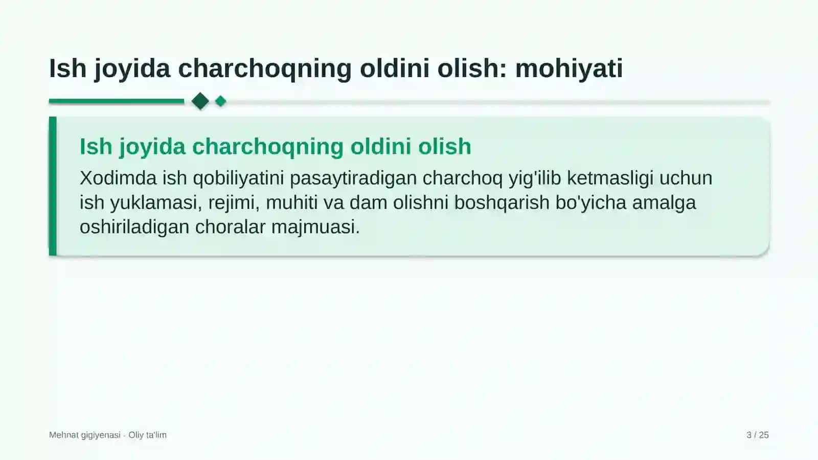 Yangiliklar saytlarida ish joyida charchoqning oldini olish 3