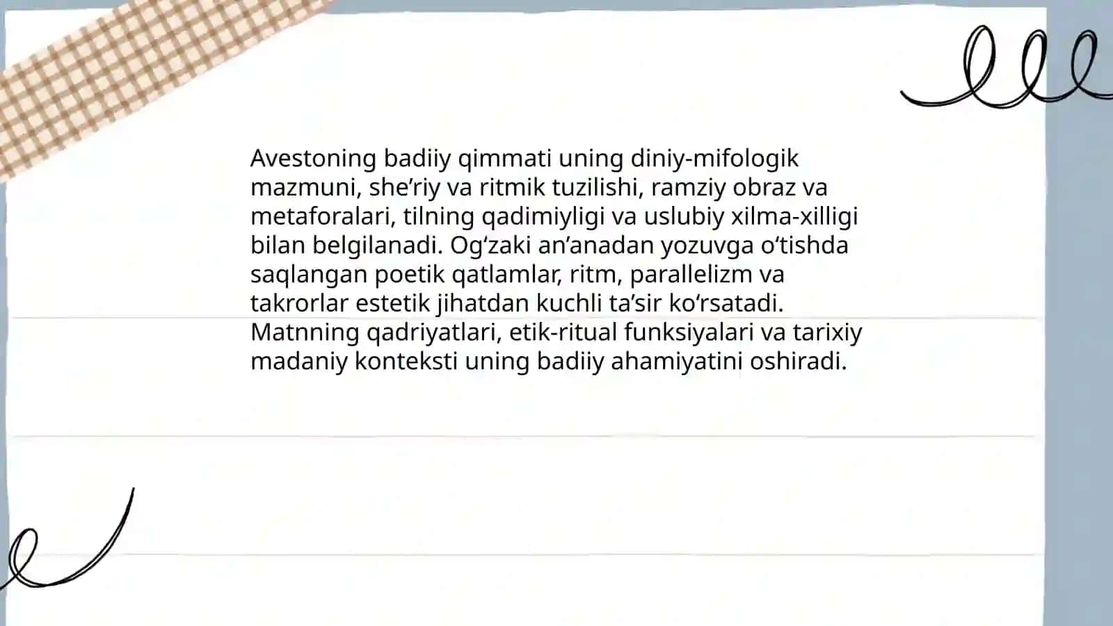 Avestoning badiiy qimmati 3