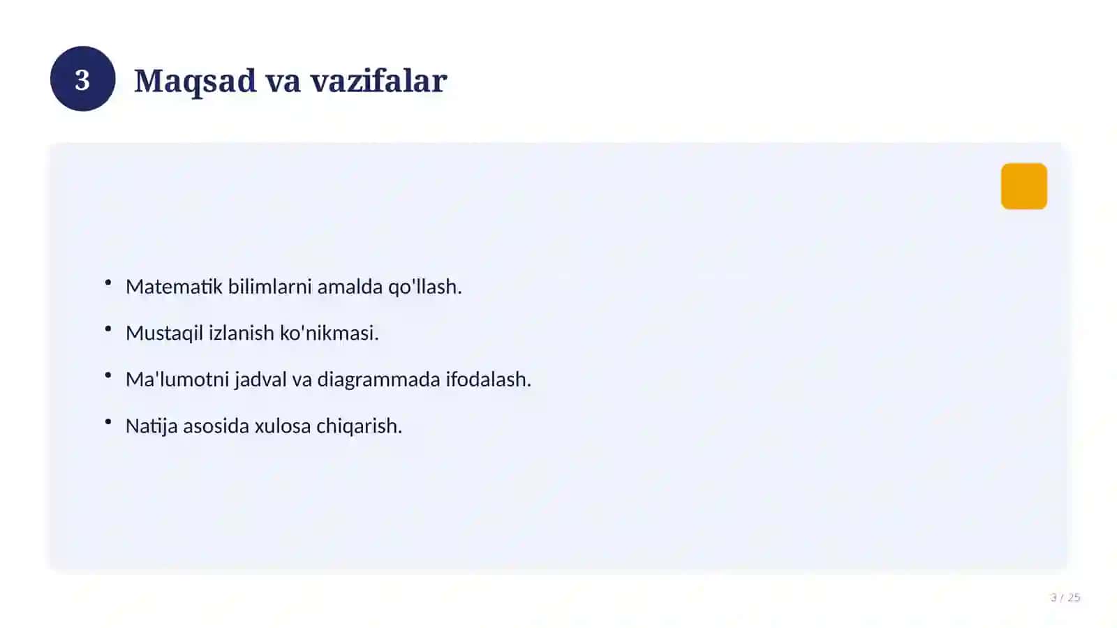 Matematika fanidan 8-sinf loyiha ishi 3