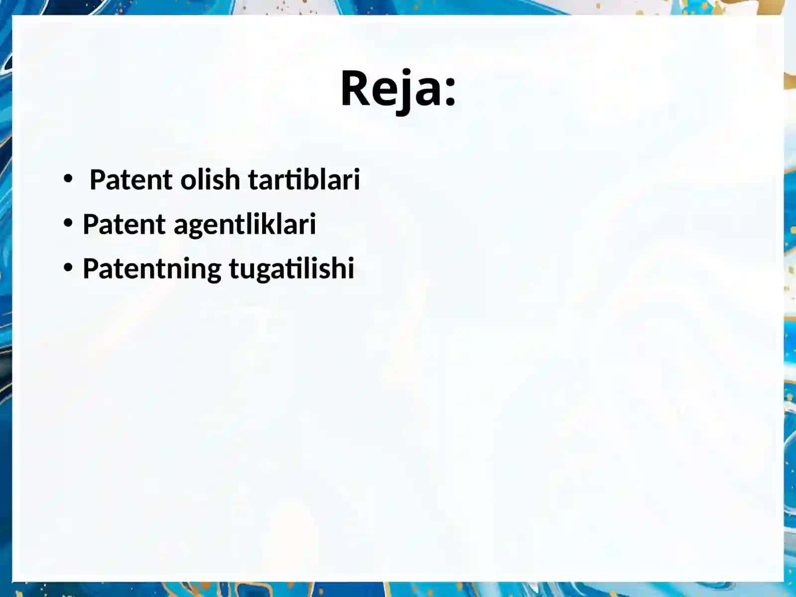 Patent, litsenziya 3