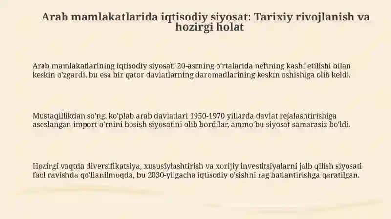 Arab davlatlaridagi iqtisosiy siyosat 3