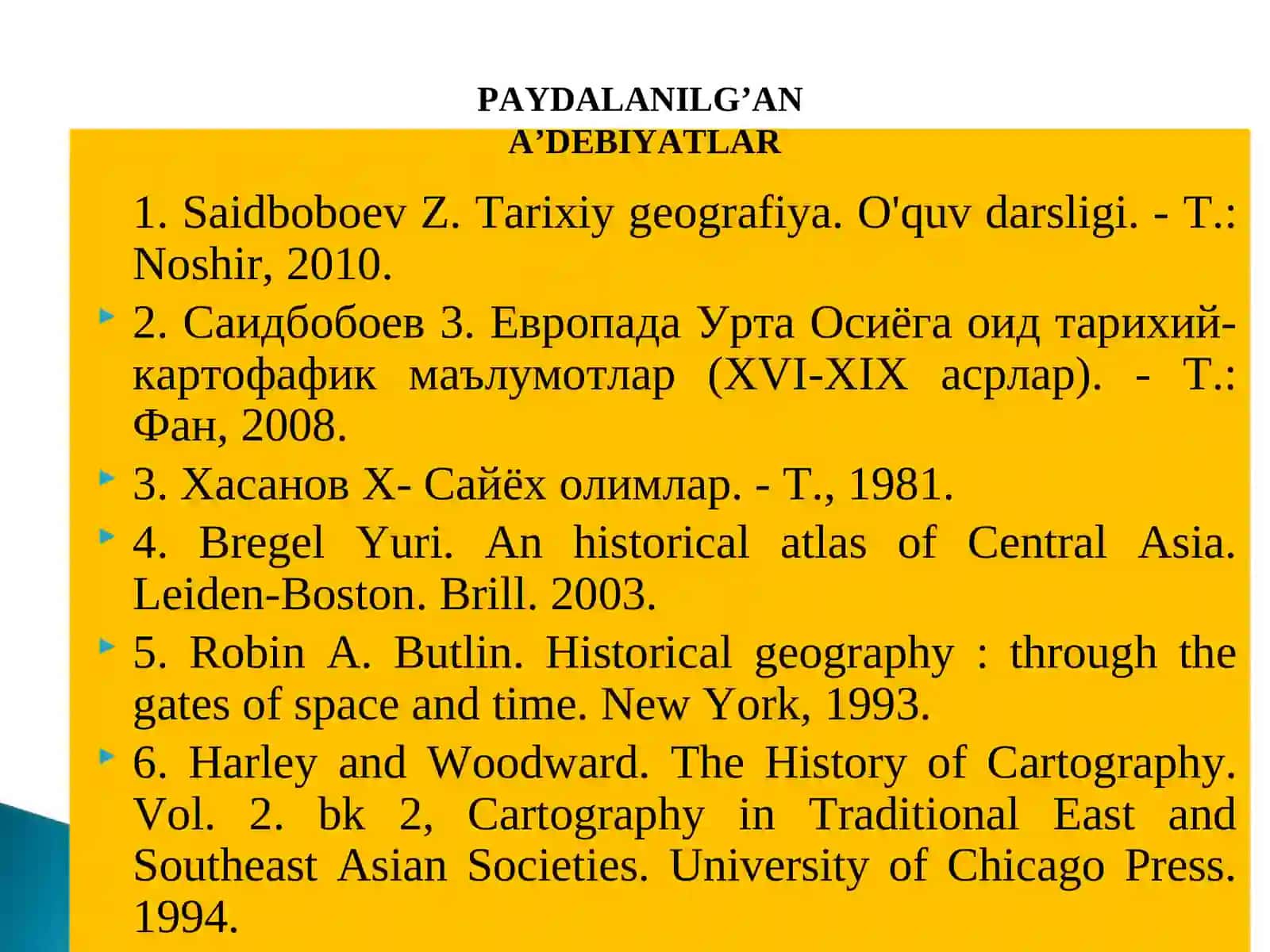 Tariyxiy geografiya PREZENTASIYA 3