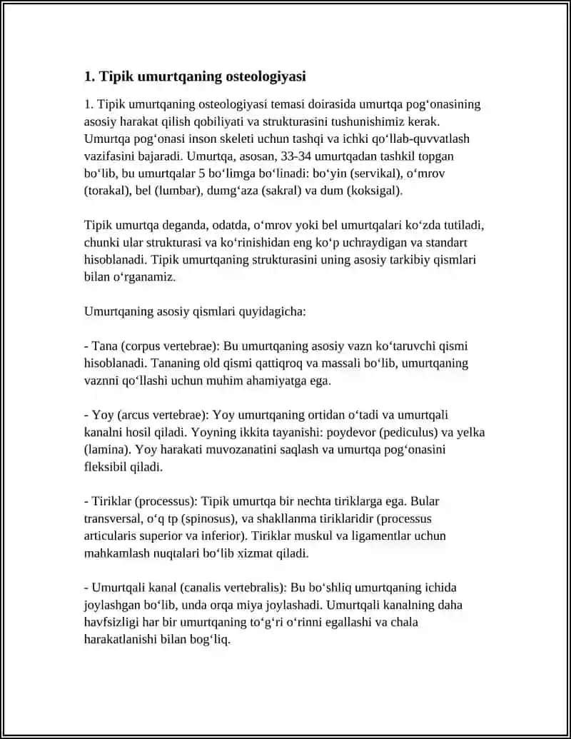 Tipik umurtqaning osteologiyasi 3