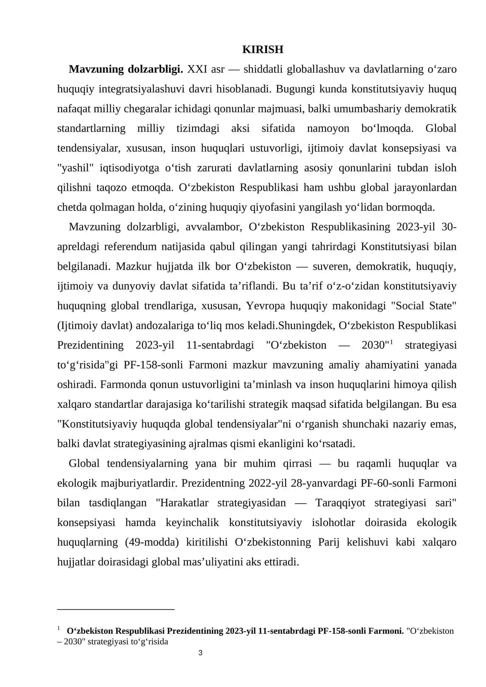 Konstitutsiyaviy huquqda global tendensiyalar kurs ishi 3
