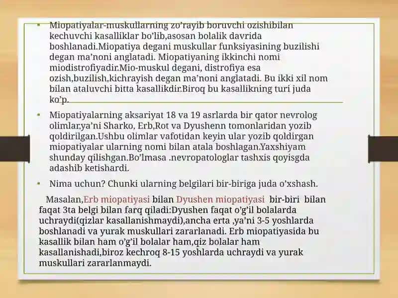 Miopatiya kasalligi haqida 3