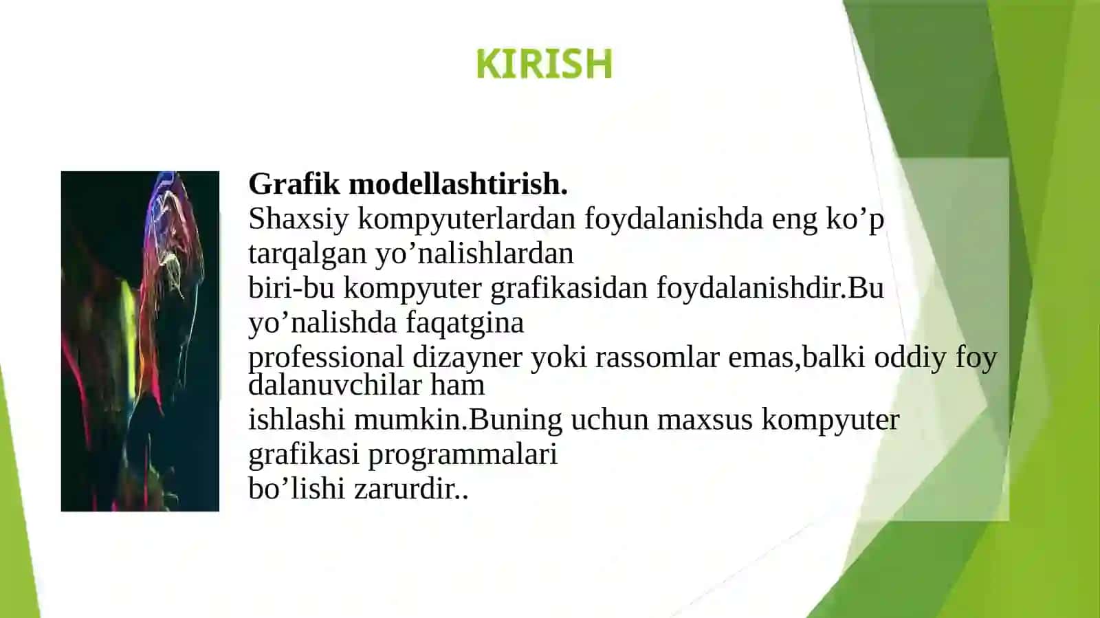 Loyixalash jarayonida amaliy dasturlarning grafik imkoniyatlari 3