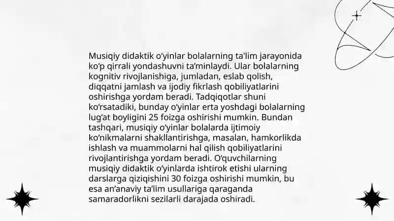 Musiqiy didaktik oʻyinlar 3