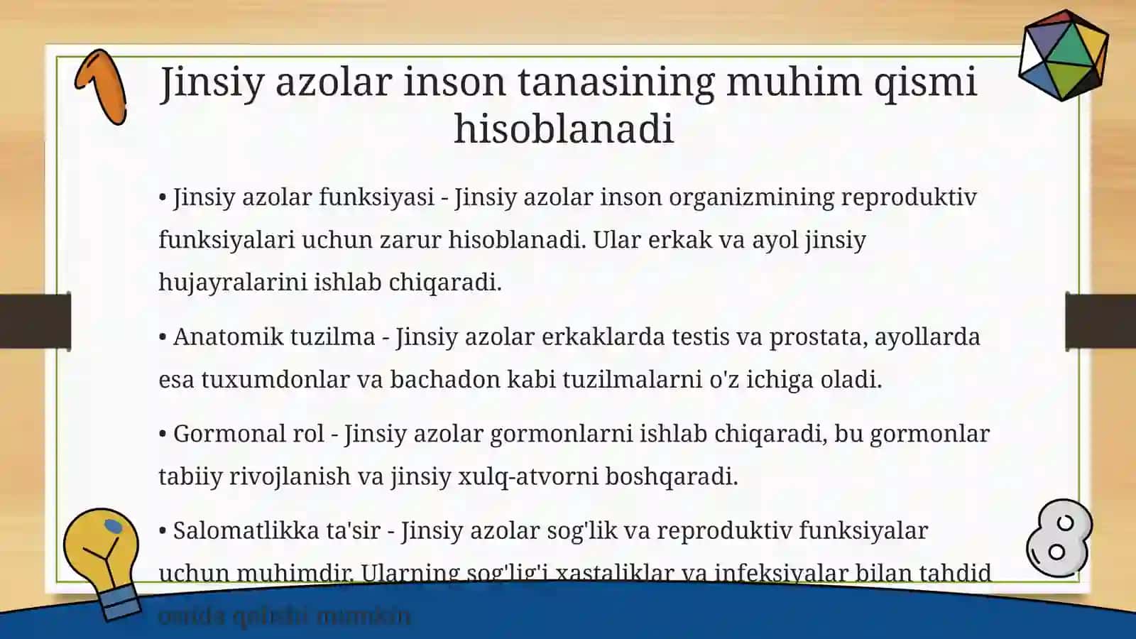 Jinsiyazolar:taraqqiyotituzilishivazifasi 3