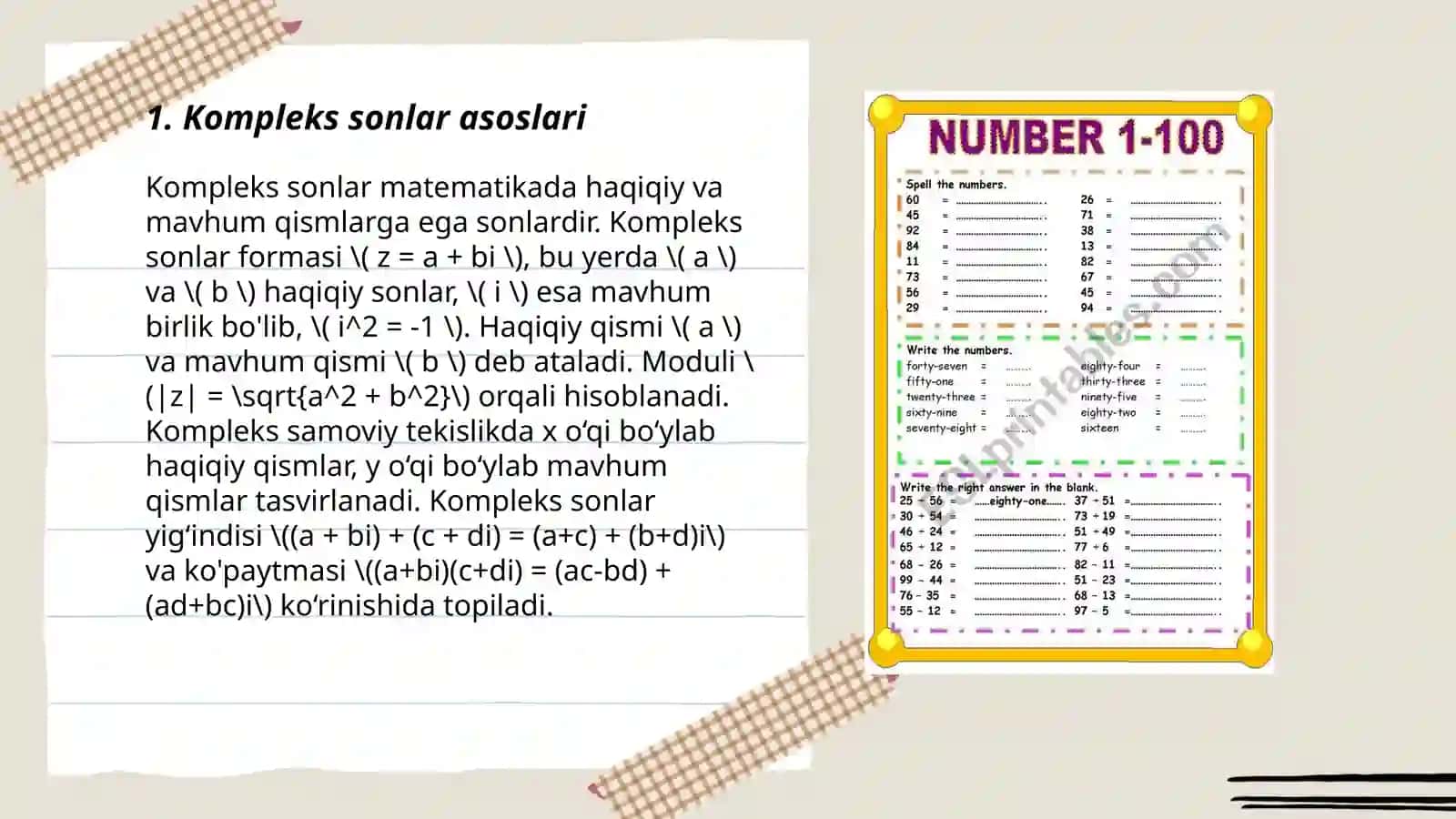 Kompleks sonlar asoslari 3