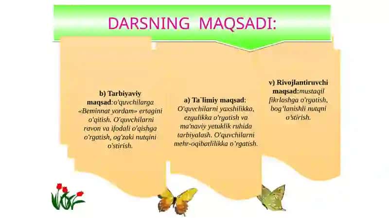 O`QISHFANIDAN 1 SOATLIK OCHIQ dars 3
