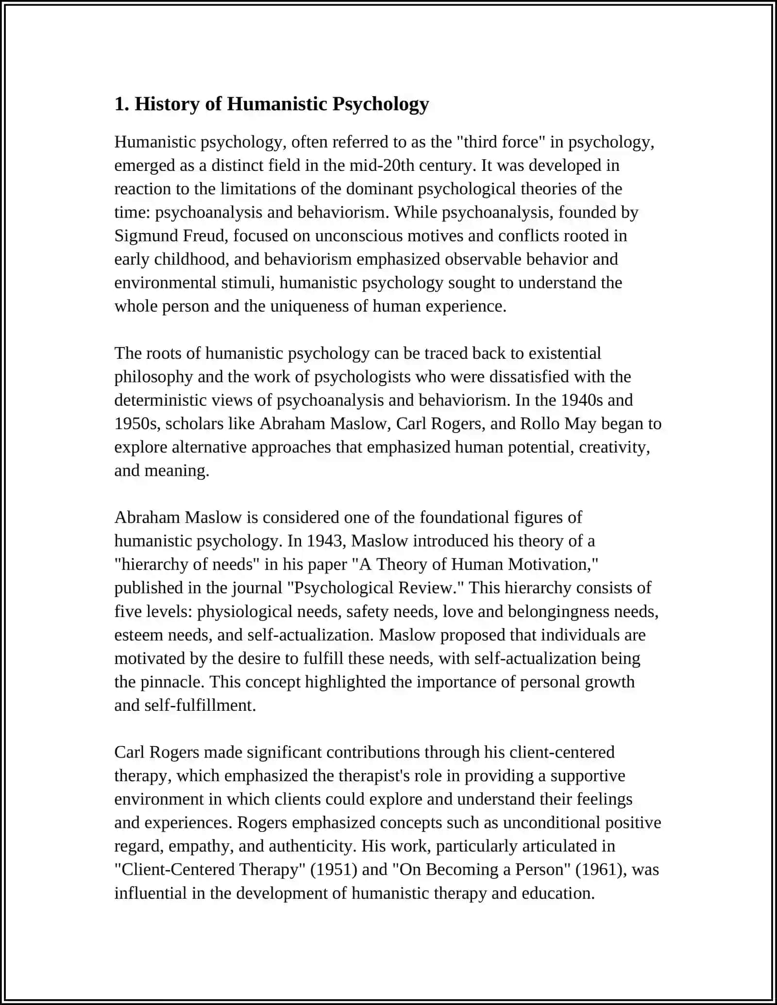 HUMANISTIC PSYCHOLOGY 3