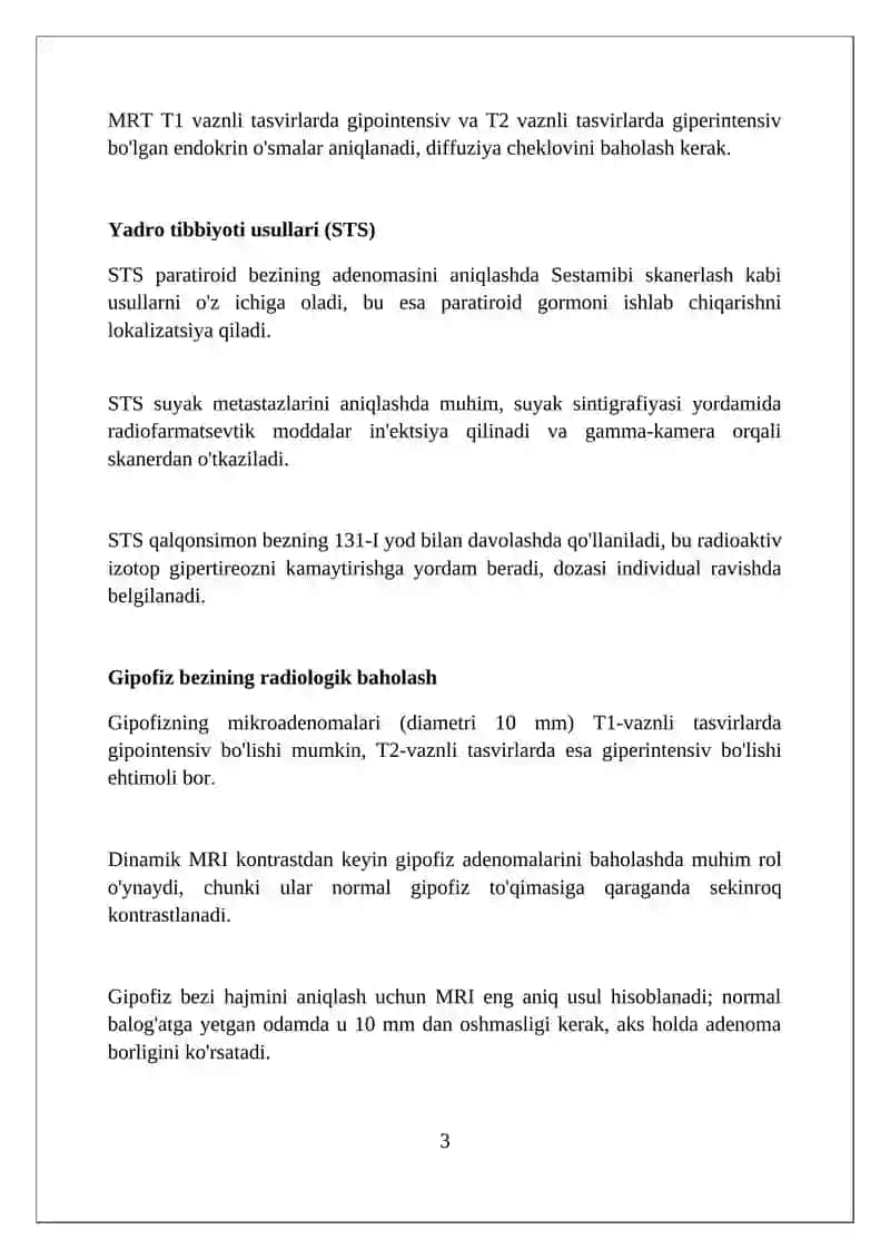 Endokrin tizimi kasalliklari nur tashxisi usullari 3