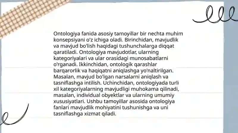 Bilish falsafasi (Ontalogiya) 3