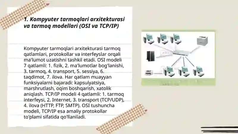 Kompyuter tarmoqlari va tarmoq texnologiyalari 3